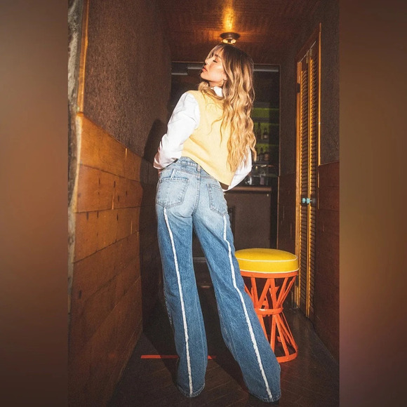 Revice A-List Highlight Low Rise Wide Leg Denim Jeans - Picture 7 of 14